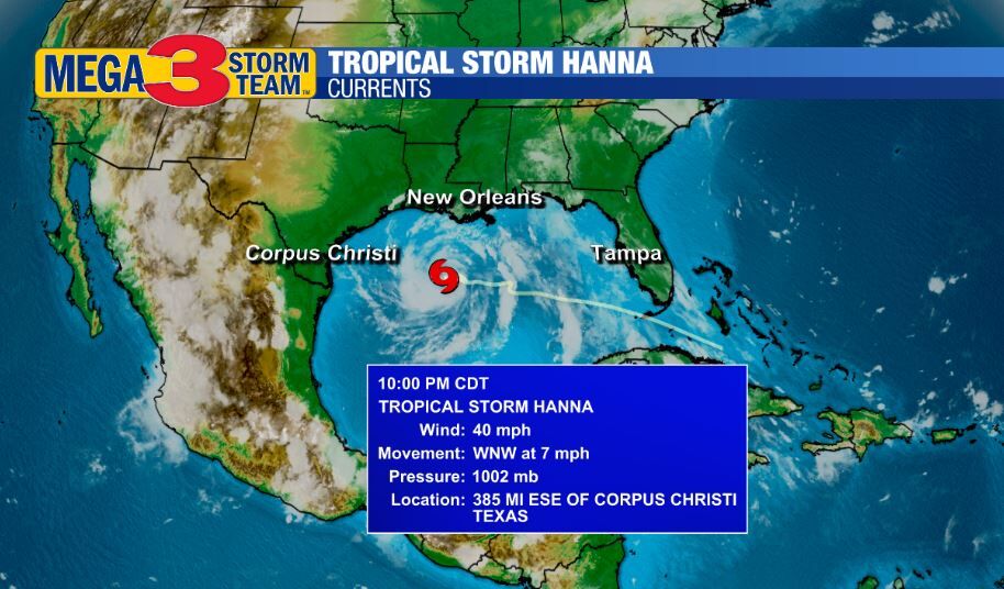 Tropical Storm Hanna Currents